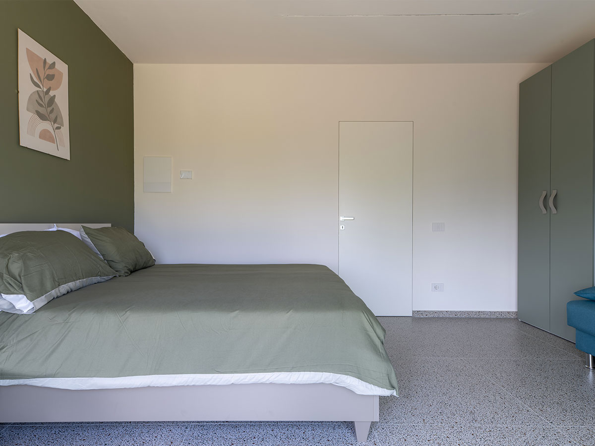 Comfortable double room with warm neutral tones